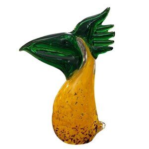Vintage Fifth Avenue Handblown Art Glass Toucan Bird Figurine Paperweight